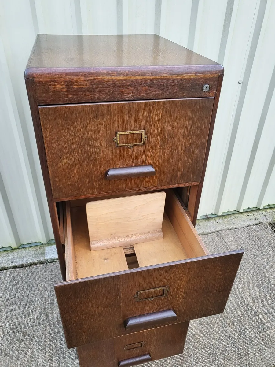 Large 20th century oak 4 drawers filling cabinet - Image 4