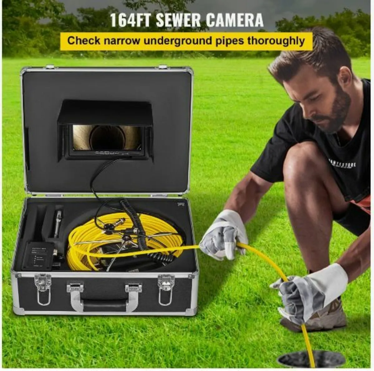 50M Sewer Inspection Camera 7 Inch Monitor - Image 2