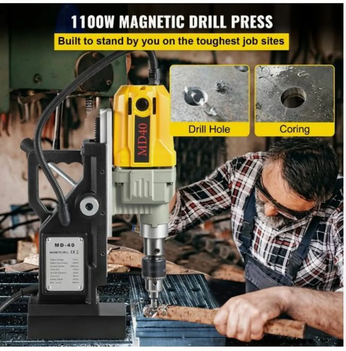Magnetic Drill, 1100W 1.57" Boring Diameter - Image 2