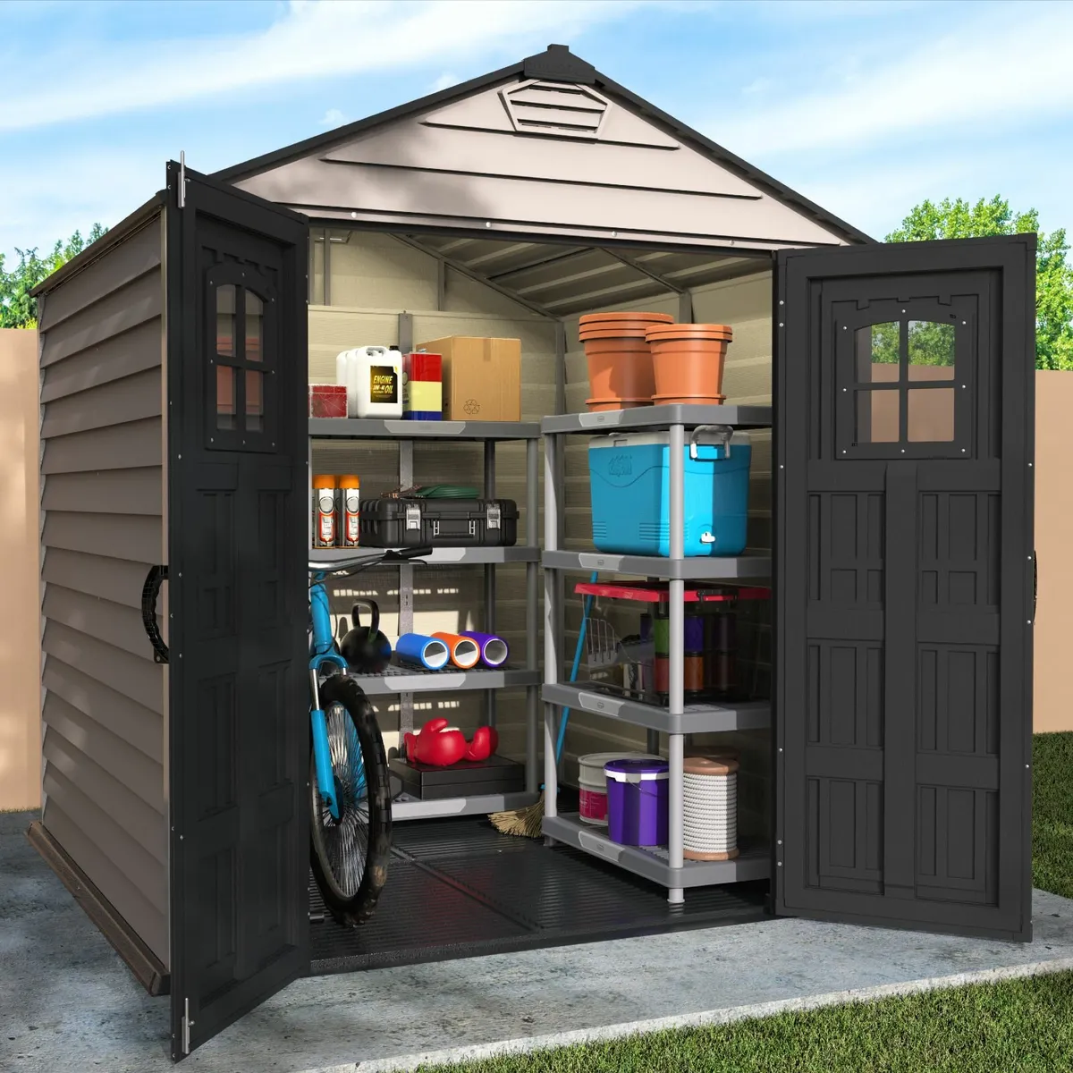 7×7 Storemax Plus Vinyl Plastic Shed - Image 1