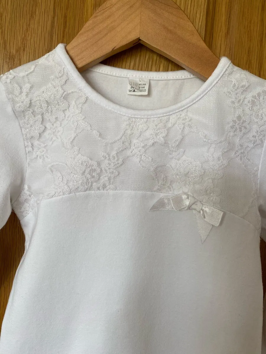 Girl’s Long sleeve White Elegant Lace Top - Image 1