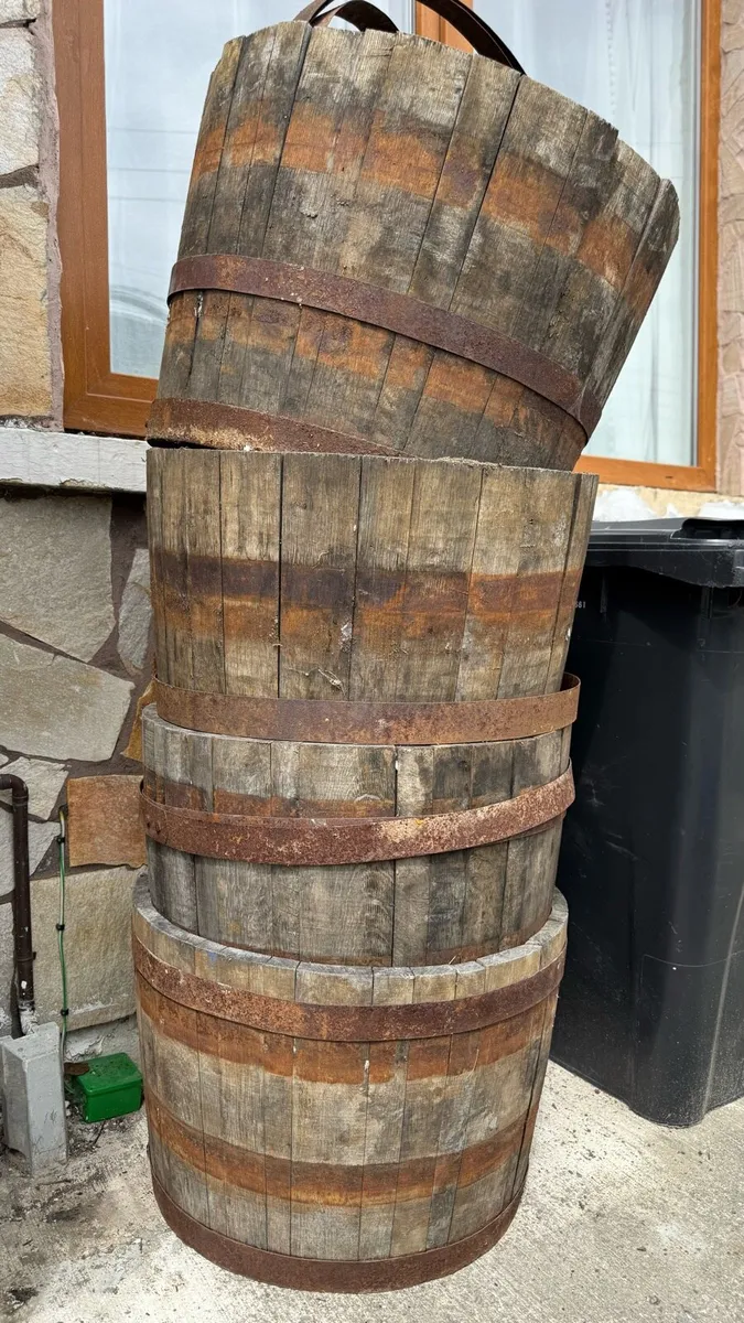 Whiskey Barrel Planters x 4