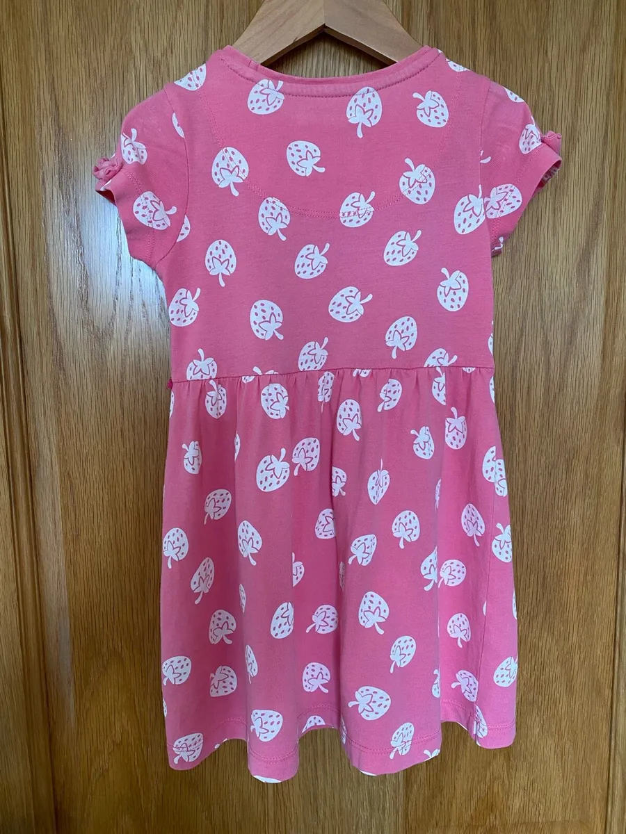 T.U. Girl’s Cotton Pink Strawberry Summer Dress - Image 3