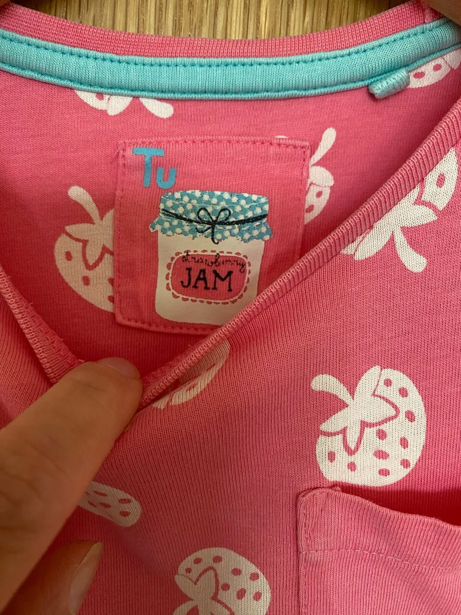 T.U. Girl’s Cotton Pink Strawberry Summer Dress - Image 4