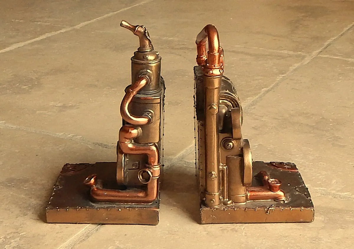 Pair of Steam Punk Style Bookends - Image 3