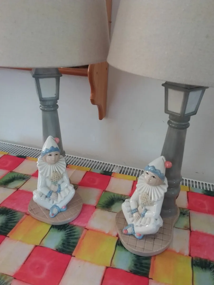 Pair of unusual ceramic lamps