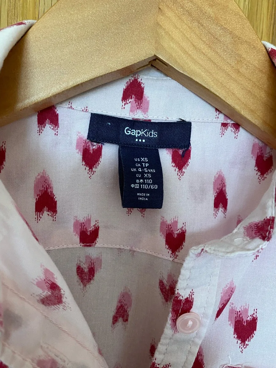 GAP Kids Girl’s Pink Hearts 🩷 Cotton Shirt - Image 3