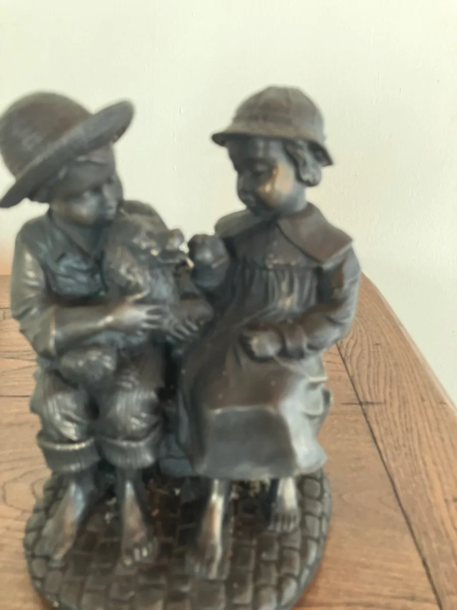 Genesis Bronze Boy Girl Statue - Image 1