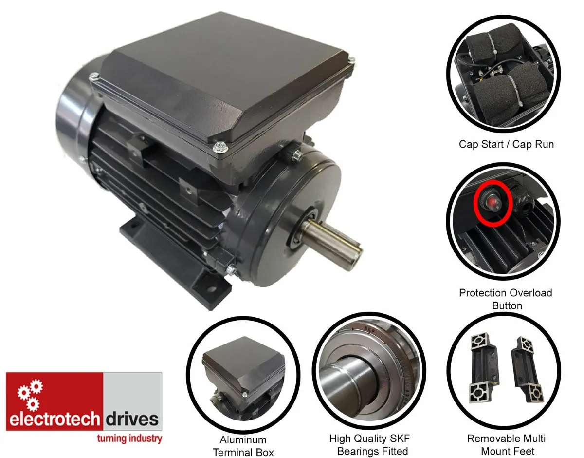 Single Phase Electric Motors 0.12kw - 4.0kw 5HP - Image 1