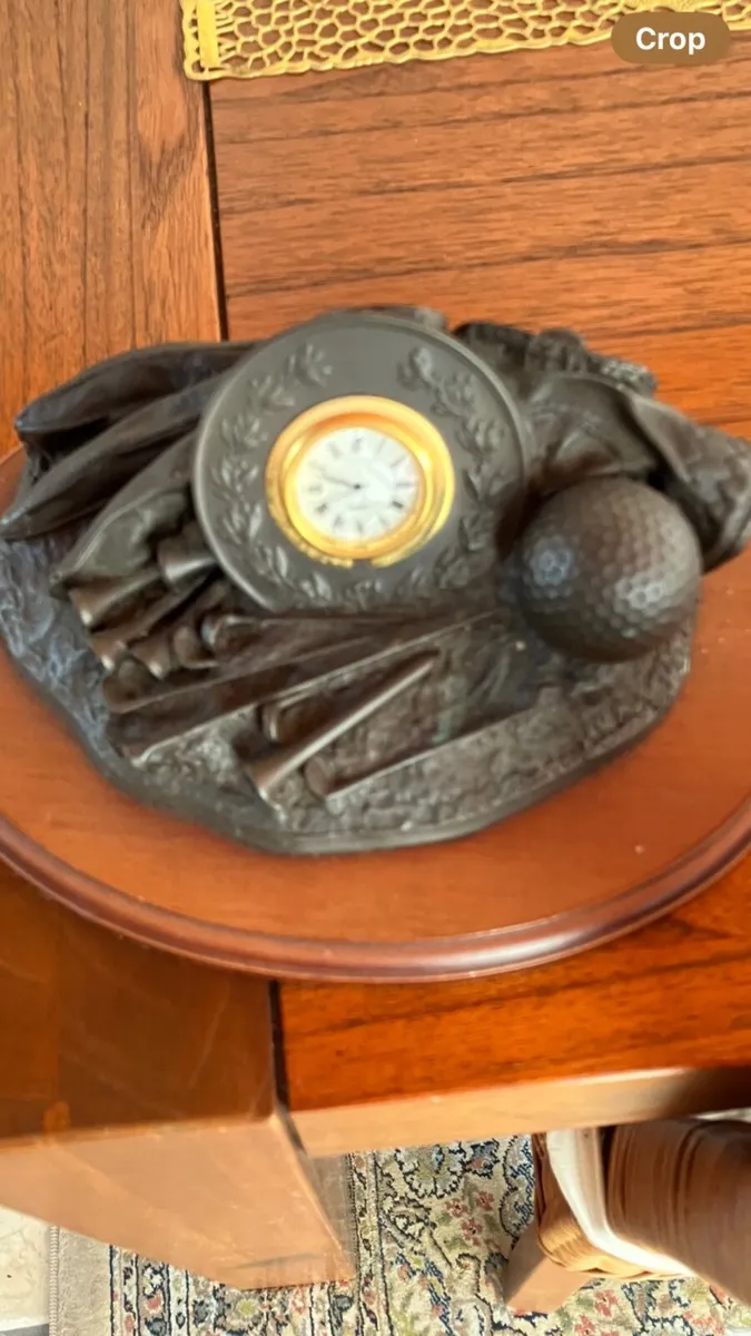 Bronze Golfing Motif Clock - Image 4