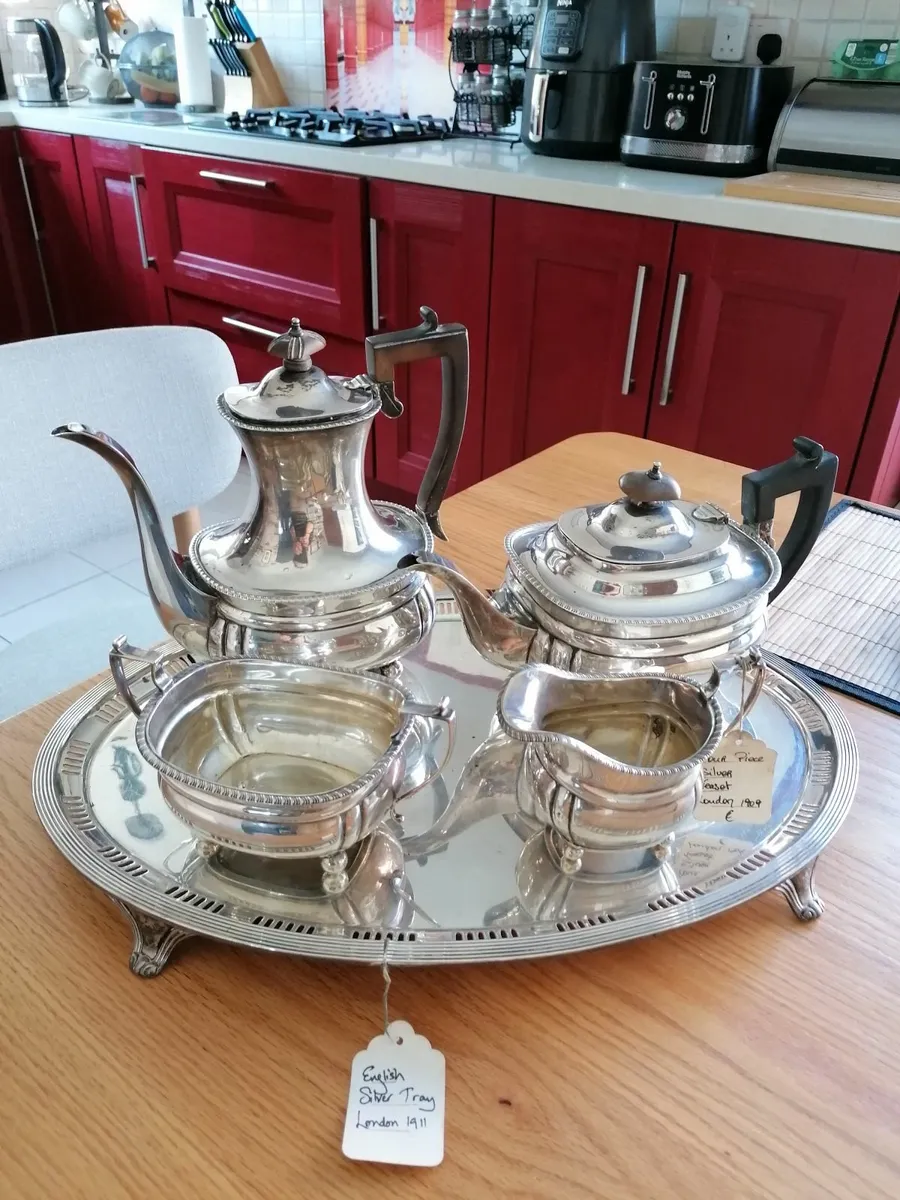 Silver Tea service and Tray - Image 1
