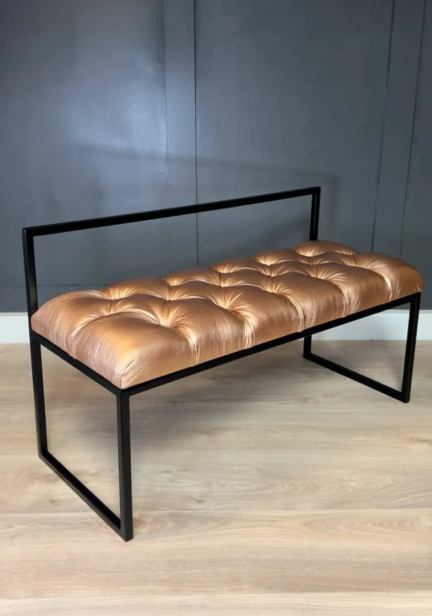 Upholstered bench with Backrest 100x40cm - Image 1