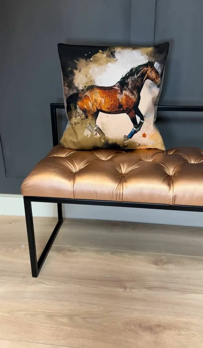Upholstered bench with Backrest 100x40cm - Image 4