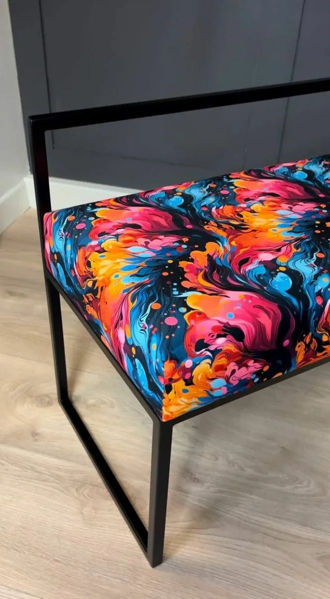 Upholstered bench with Backrest 100x40cm - Image 4