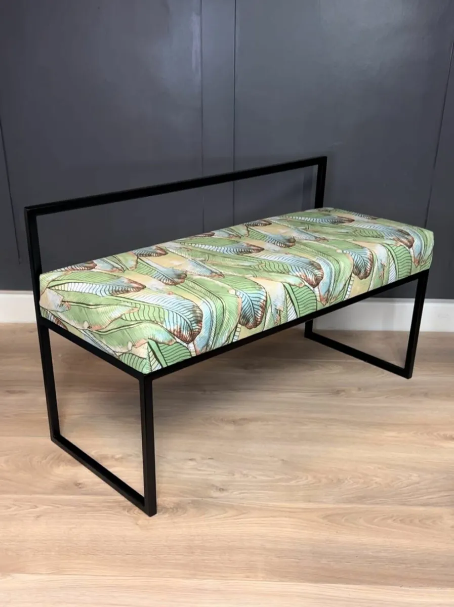 Upholstered bench with Backrest 100x40cm - Image 1