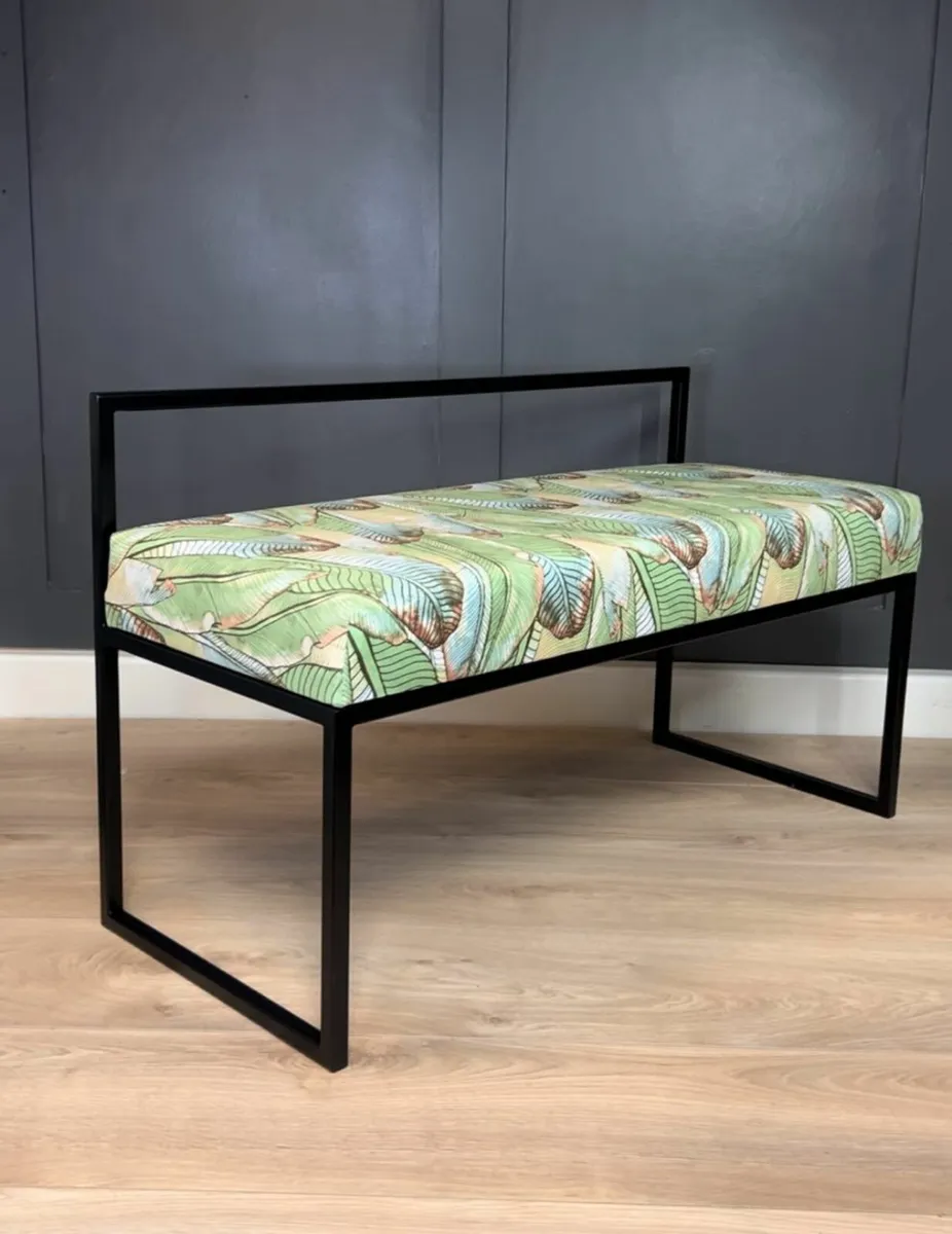 Upholstered bench with Backrest 100x40cm - Image 3