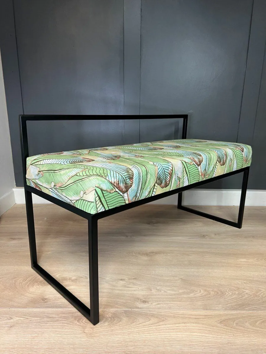 Upholstered bench with Backrest 100x40cm - Image 4