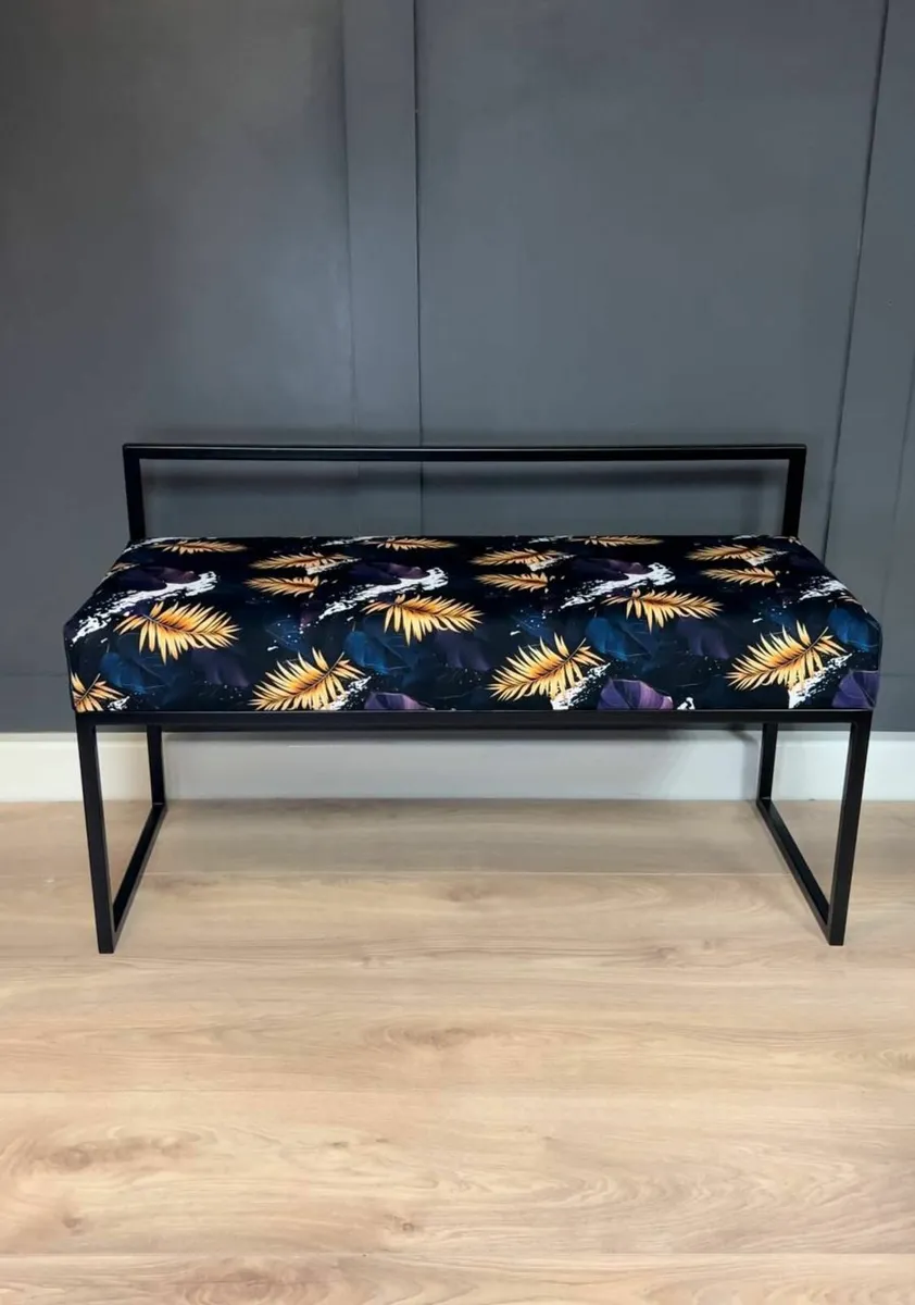 Upholstered bench with Backrest 100x40cm - Image 1