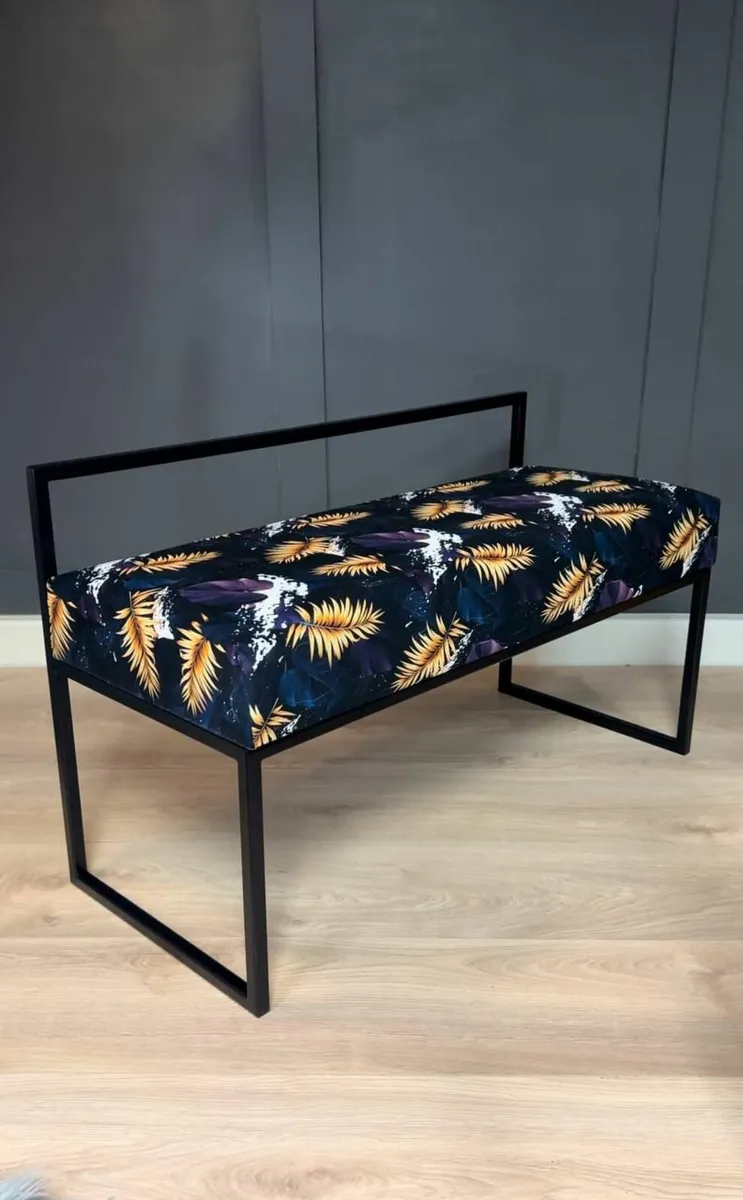 Upholstered bench with Backrest 100x40cm - Image 3