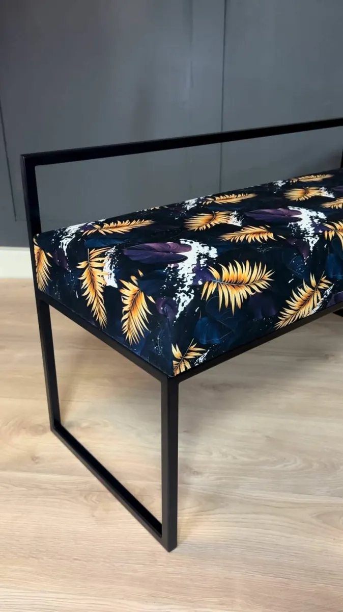 Upholstered bench with Backrest 100x40cm - Image 4