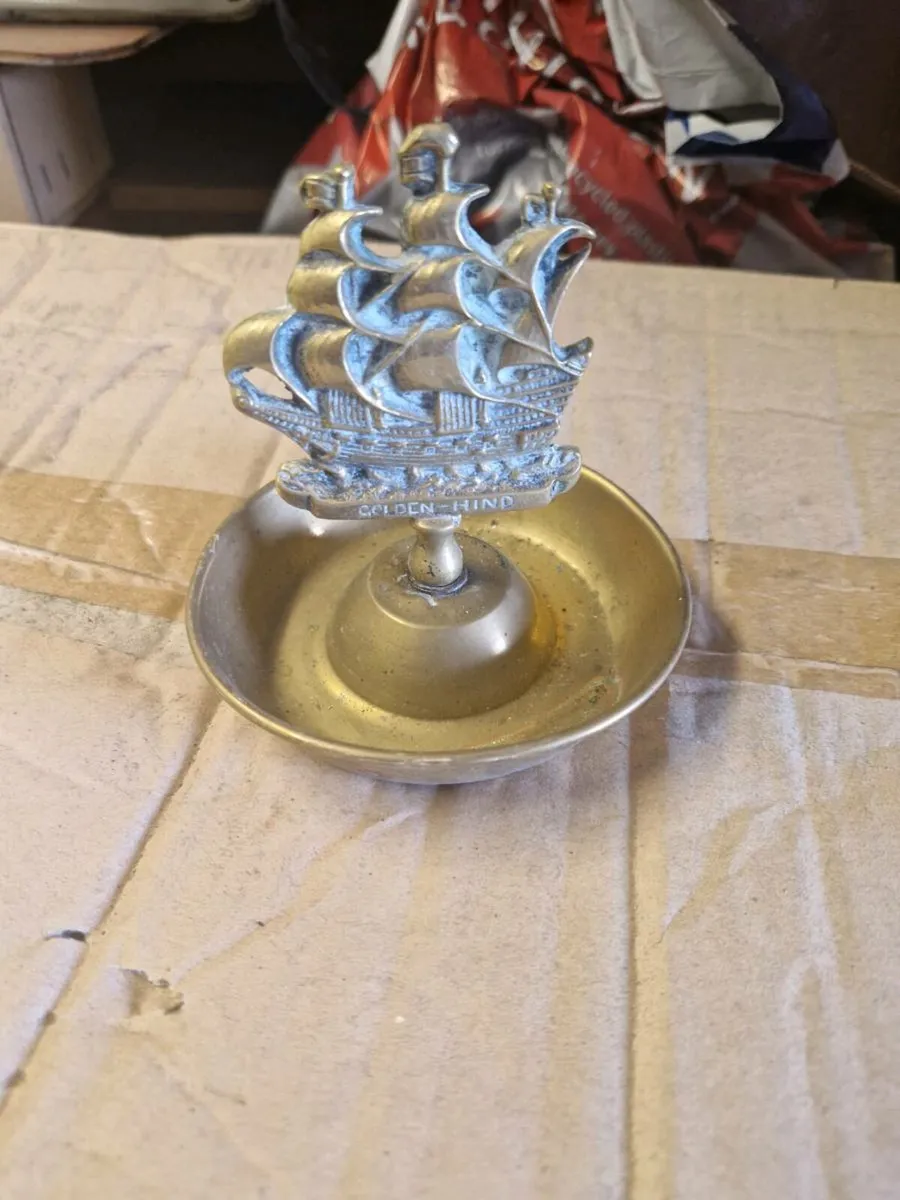 Vintage Brass Ships Ashtray - Image 1