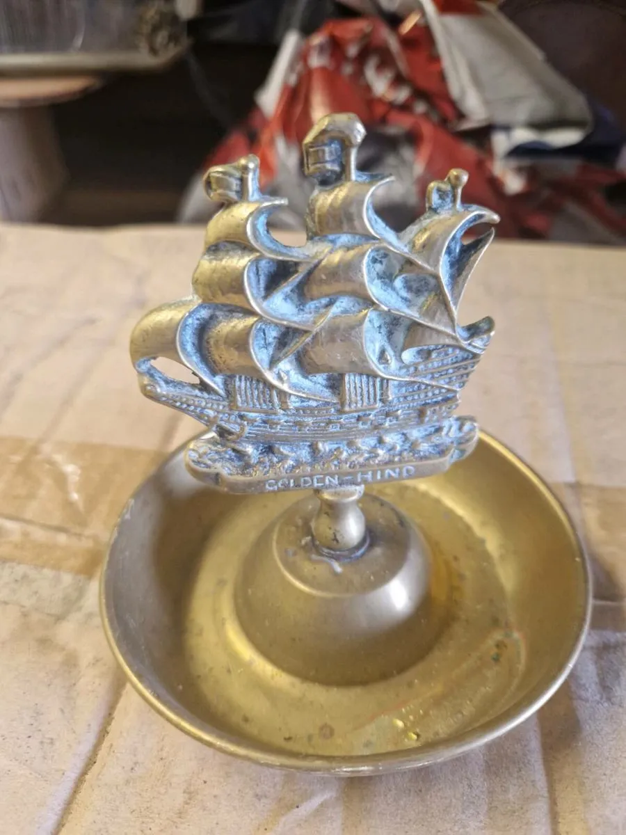 Vintage Brass Ships Ashtray - Image 2