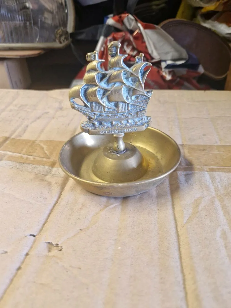 Vintage Brass Ships Ashtray - Image 3
