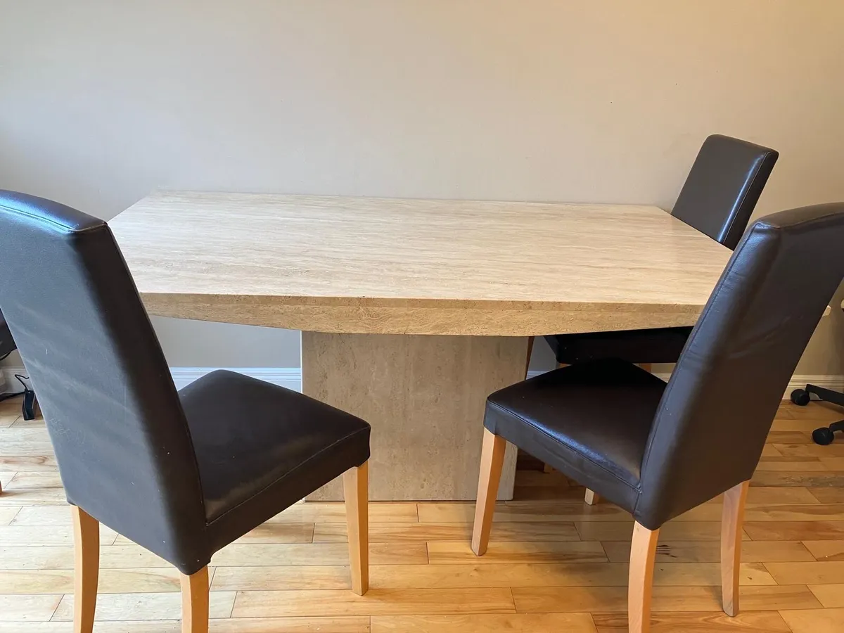 Marble dining table and console - Image 2