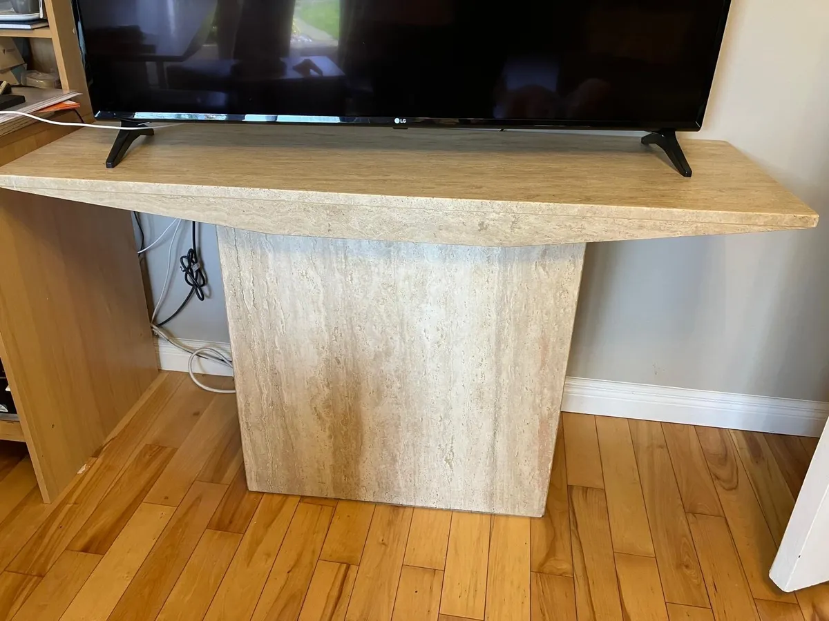 Marble dining table and console - Image 3