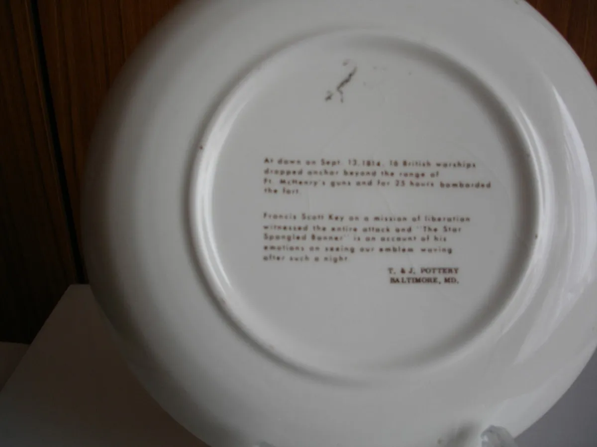 Rare Francis Scott Key Collectors Plate1950's - Image 2