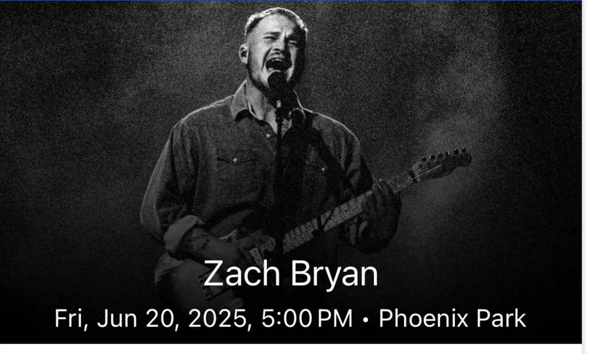 3x Zach Bryan tickets 20th June