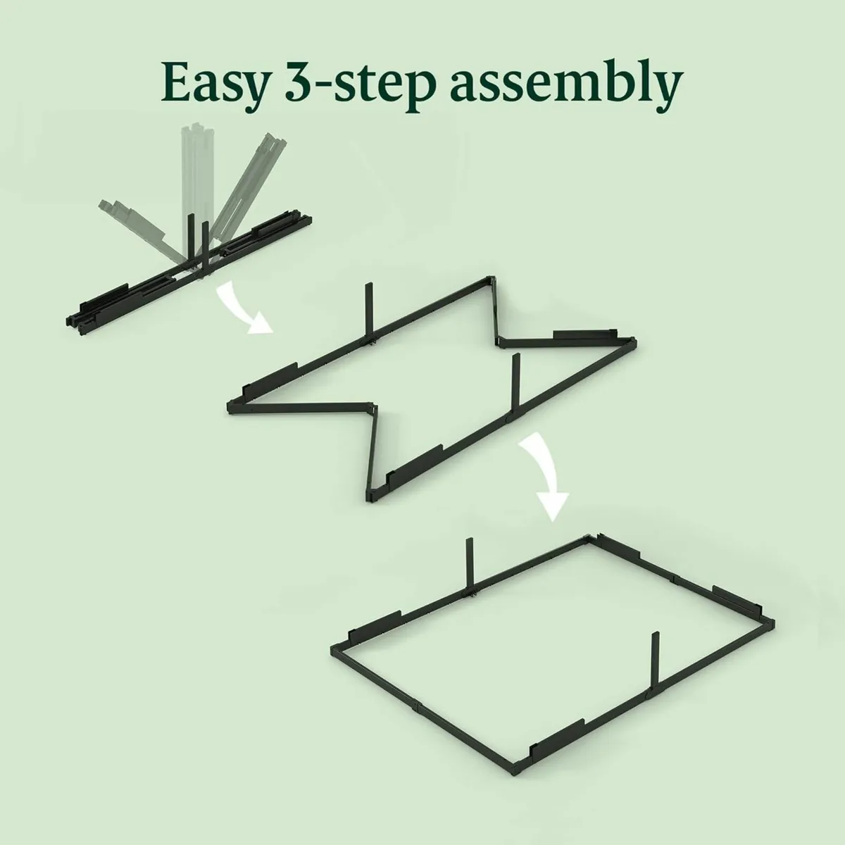 Double Bed frame 135x190cm slat support - Black - Image 3