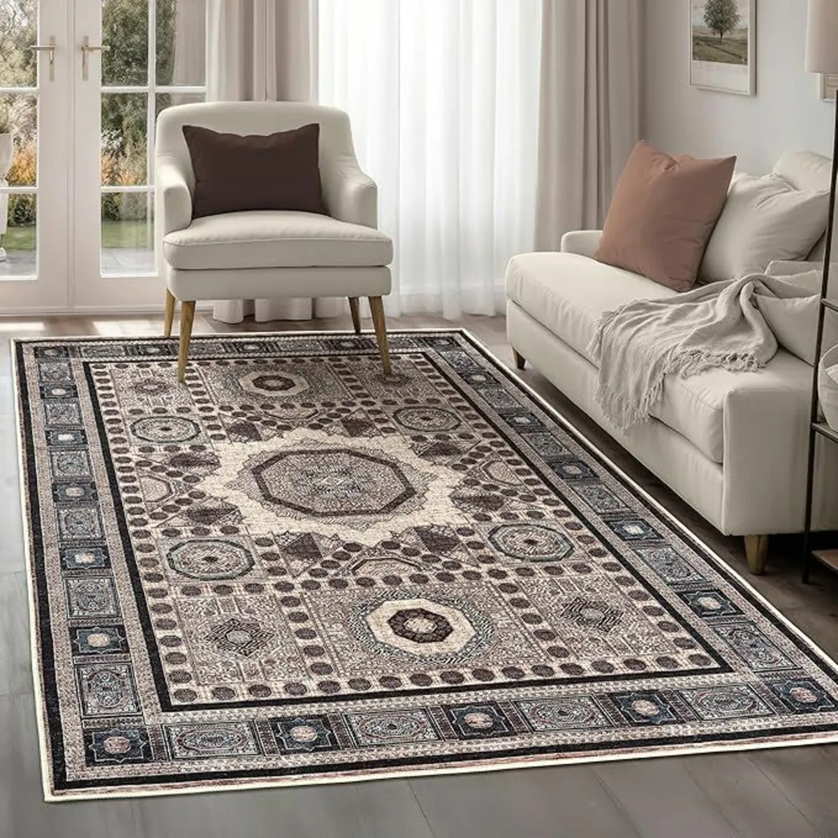 Living Room Rug 240x330cm Cotton Short Pile Blue - Image 2