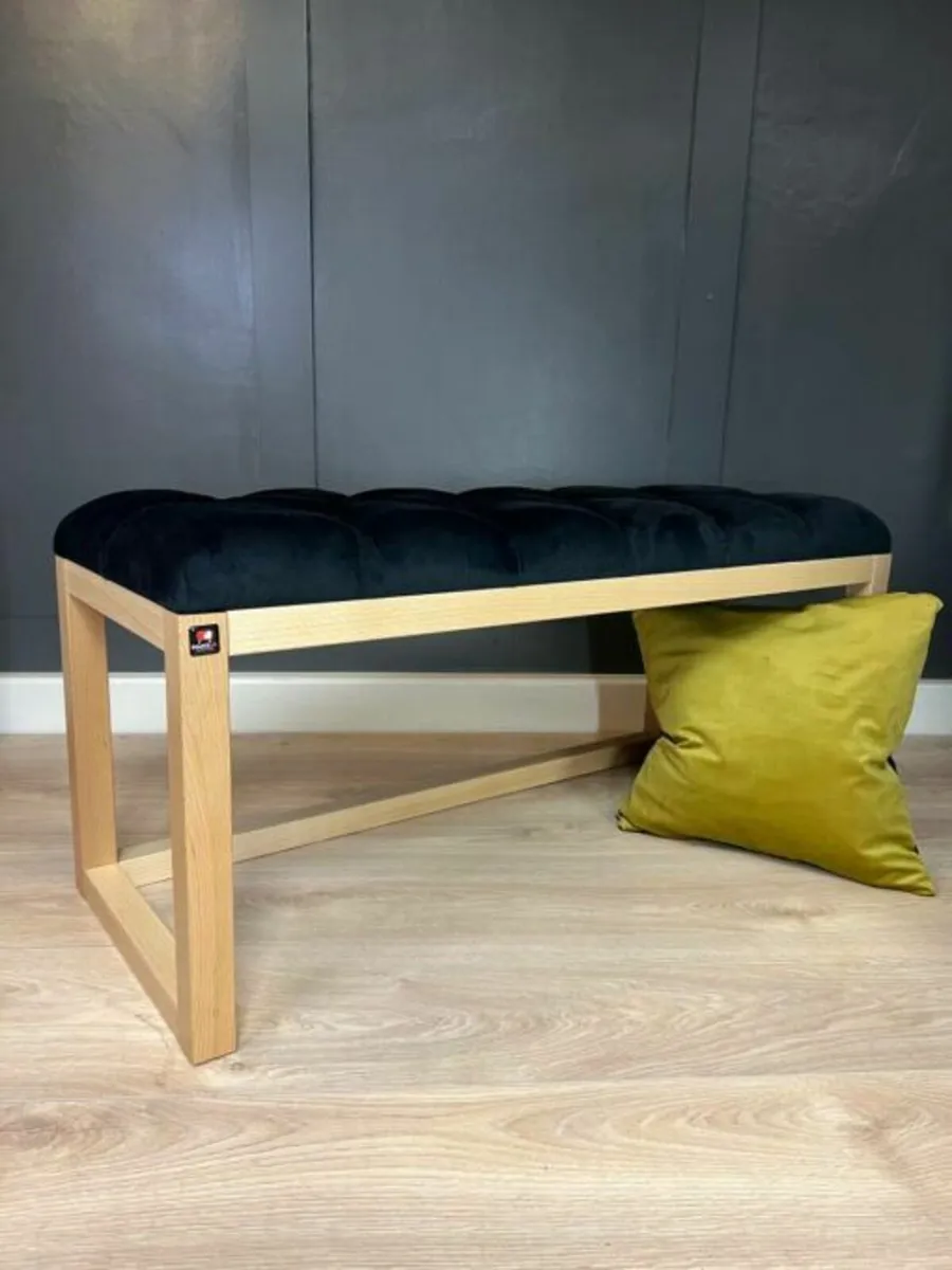 Wooden-Framed Bench100x40cm - Image 4