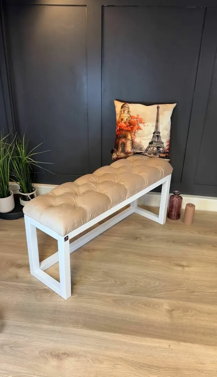 Wooden-Framed Bench100x40cm - Image 3