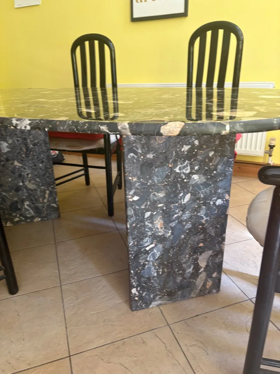 Marble dining room table and chairs - Image 2