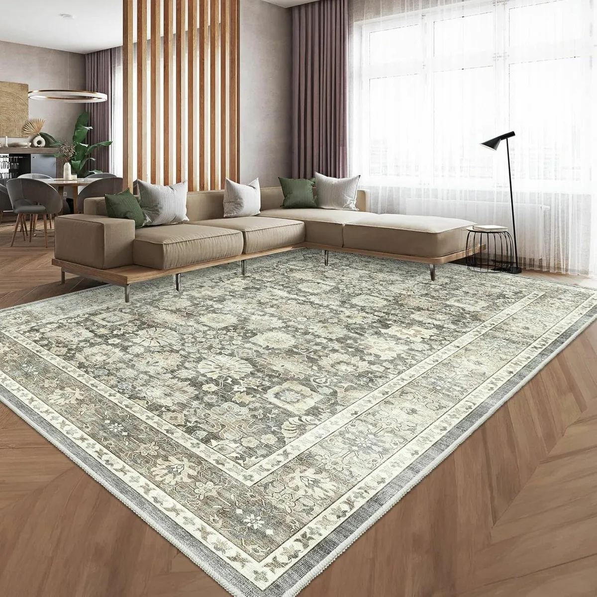 Vintage Rug office Living Room Soft Grey 240x340 - Image 2