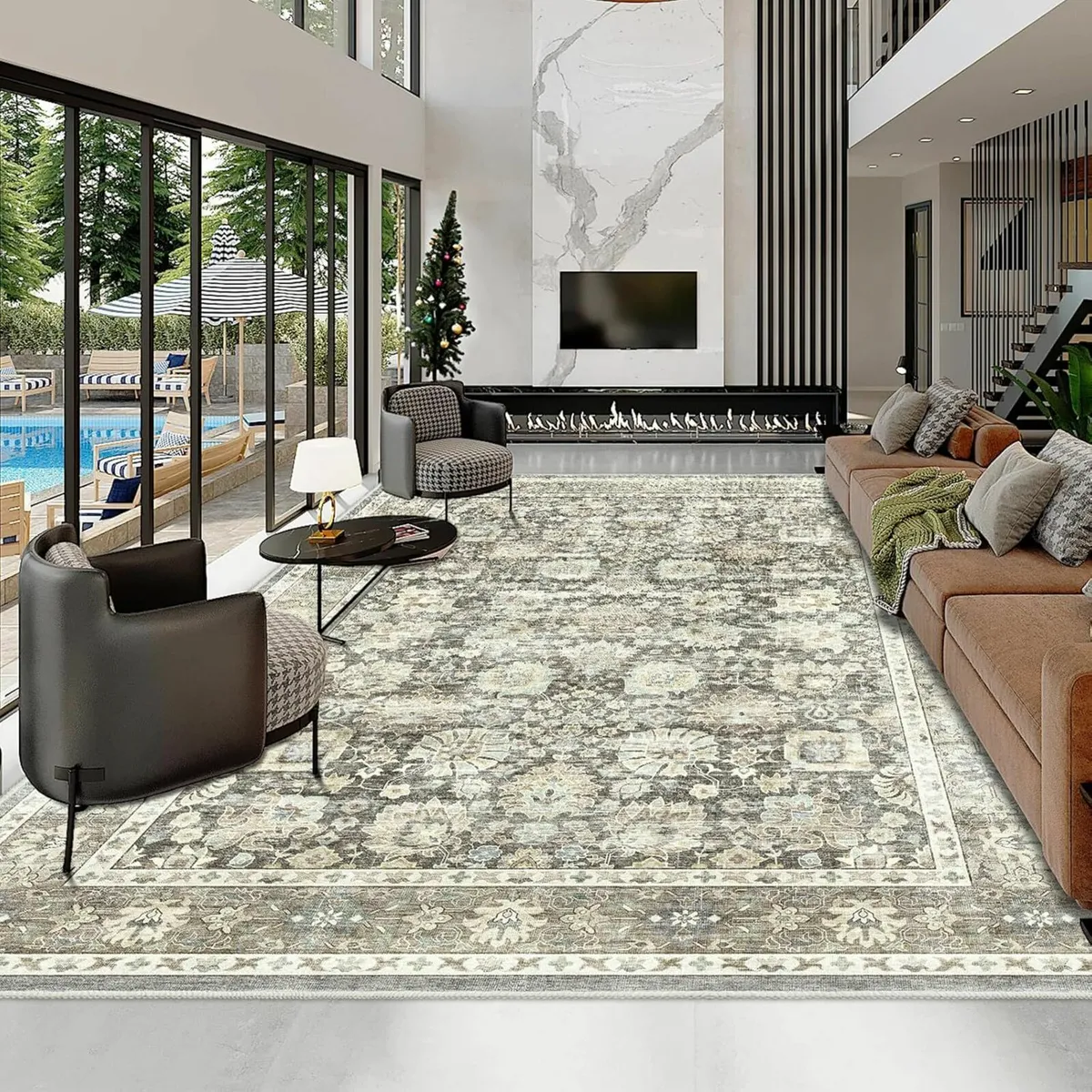 Vintage Rug office Living Room Soft Grey 240x340 - Image 1