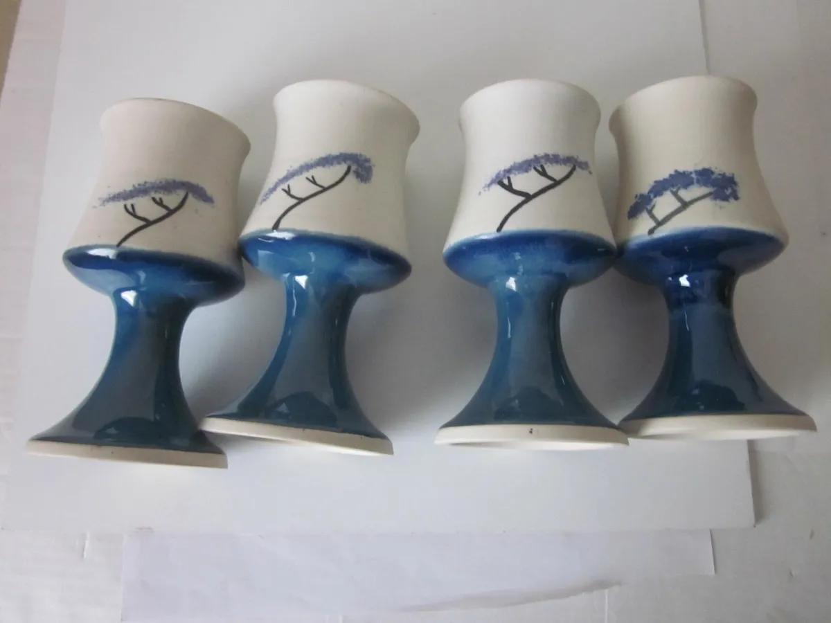 Four Goblets from Cool Mountain Pottery  Cork - Image 3
