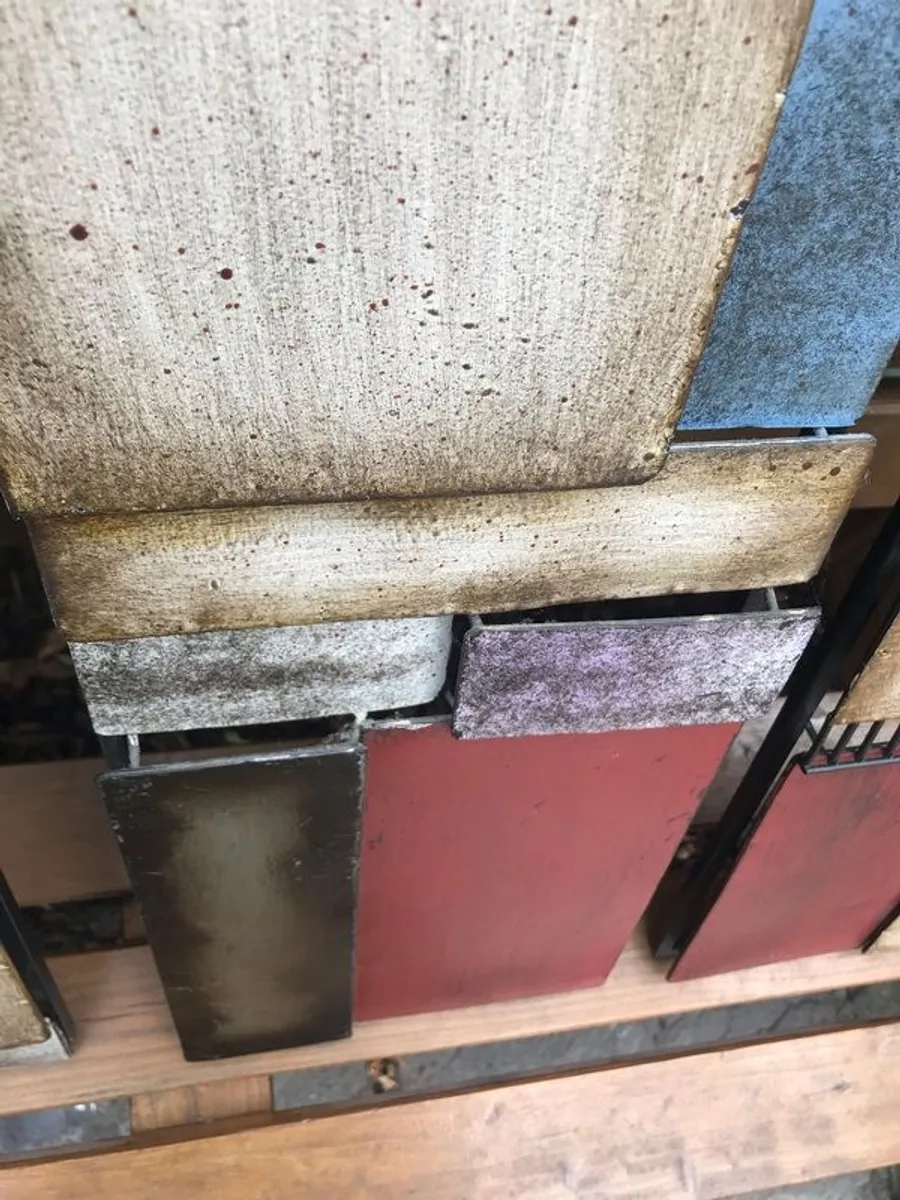 Metal triptych, abstract iron wall art - Image 3