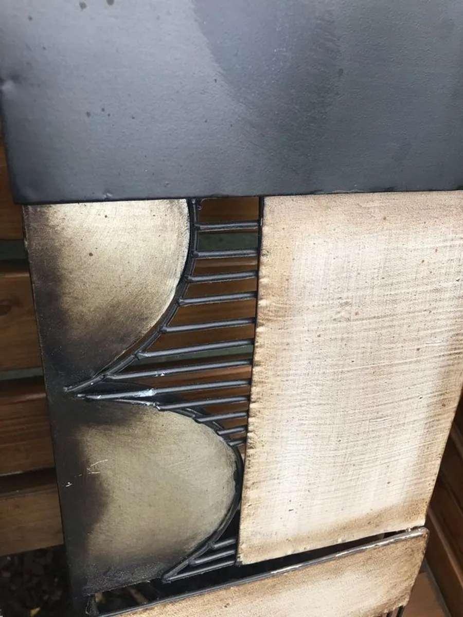 Metal triptych, abstract iron wall art - Image 4