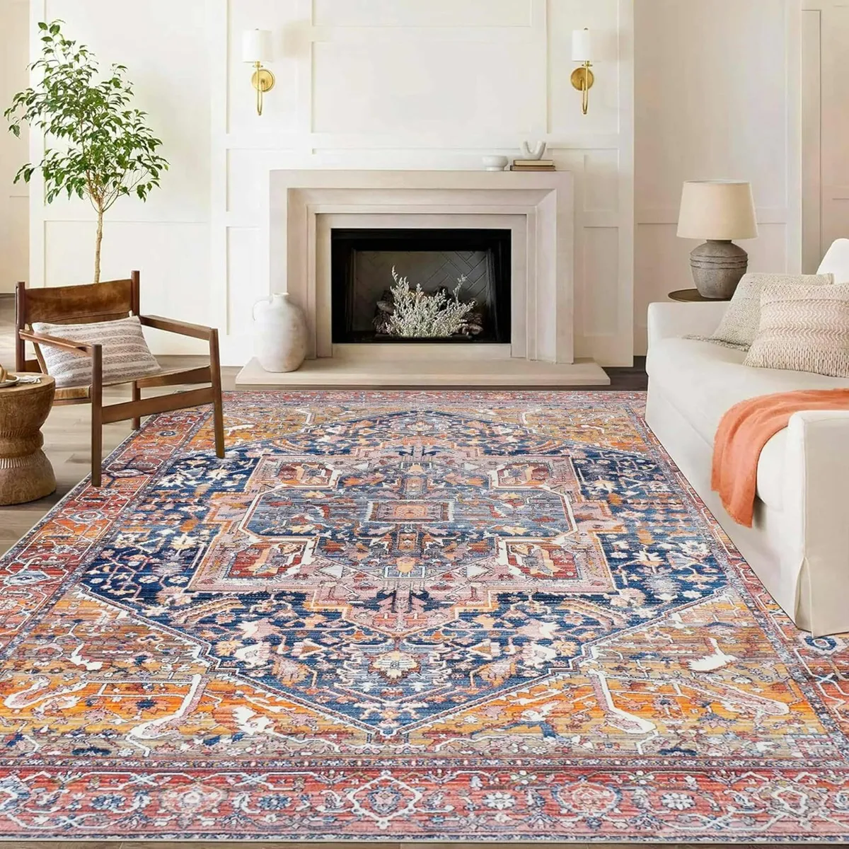 Large Rug Living Room Bedroom200x290cm vintage red - Image 1