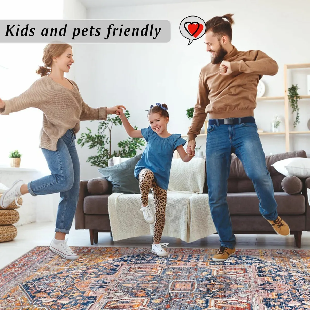 Large Rug Living Room Bedroom200x290cm vintage red - Image 4