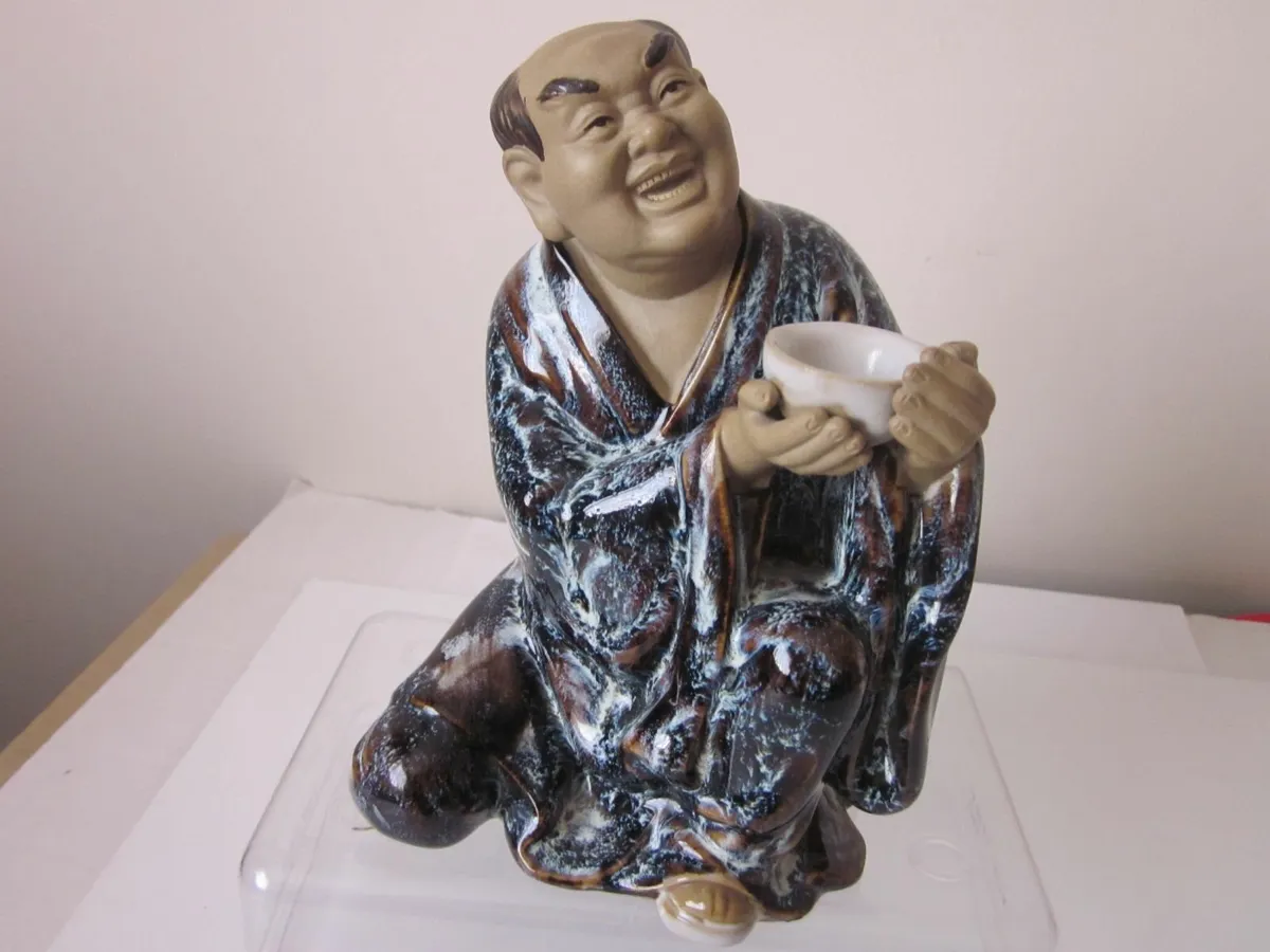 Chinese Glazed Pottery  Figure of Beggar 7” - Image 1