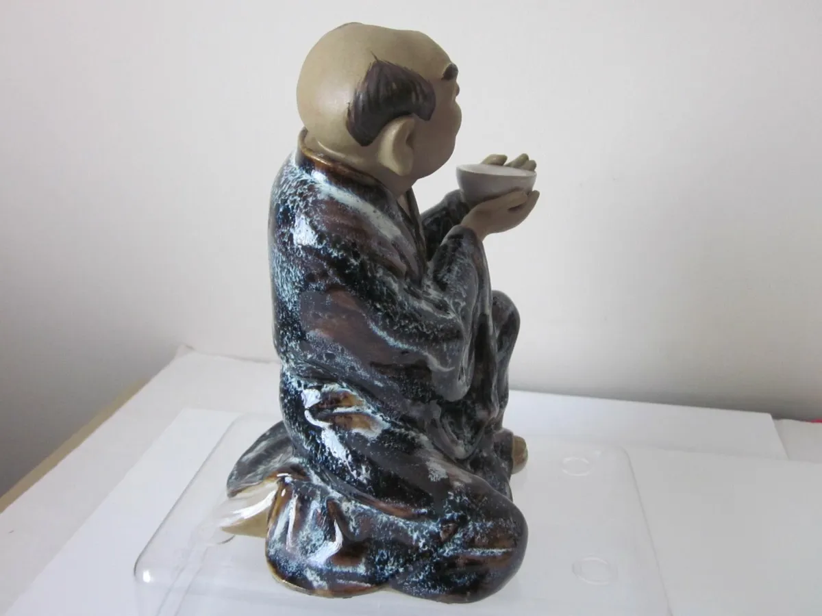 Chinese Glazed Pottery  Figure of Beggar 7” - Image 3