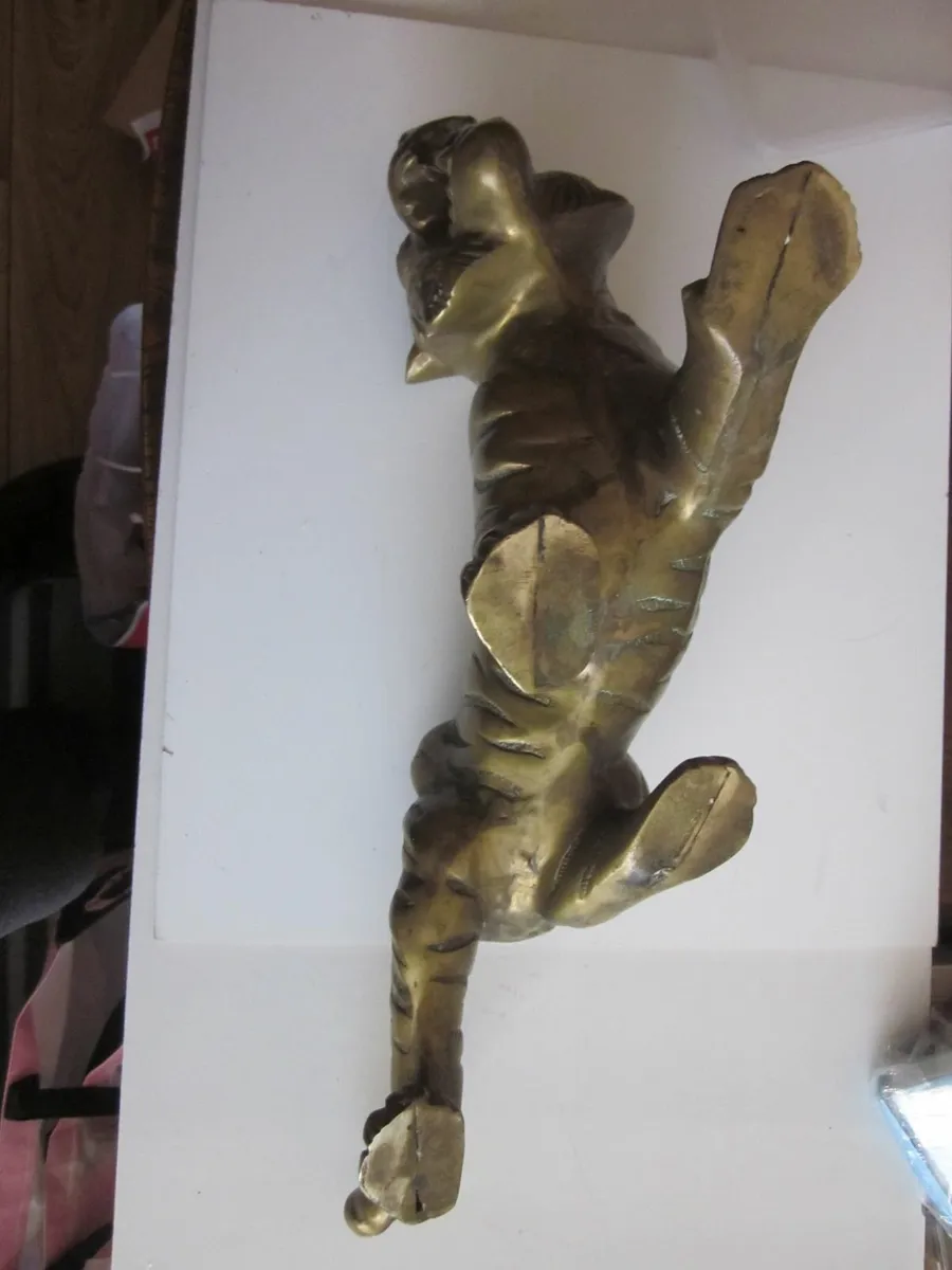 Large Brass Tiger  Statue  17" - Image 3