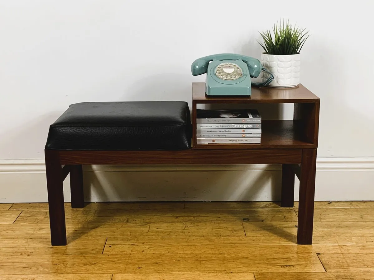 Mid Century Chippy Heath Gossip Bench - Image 2