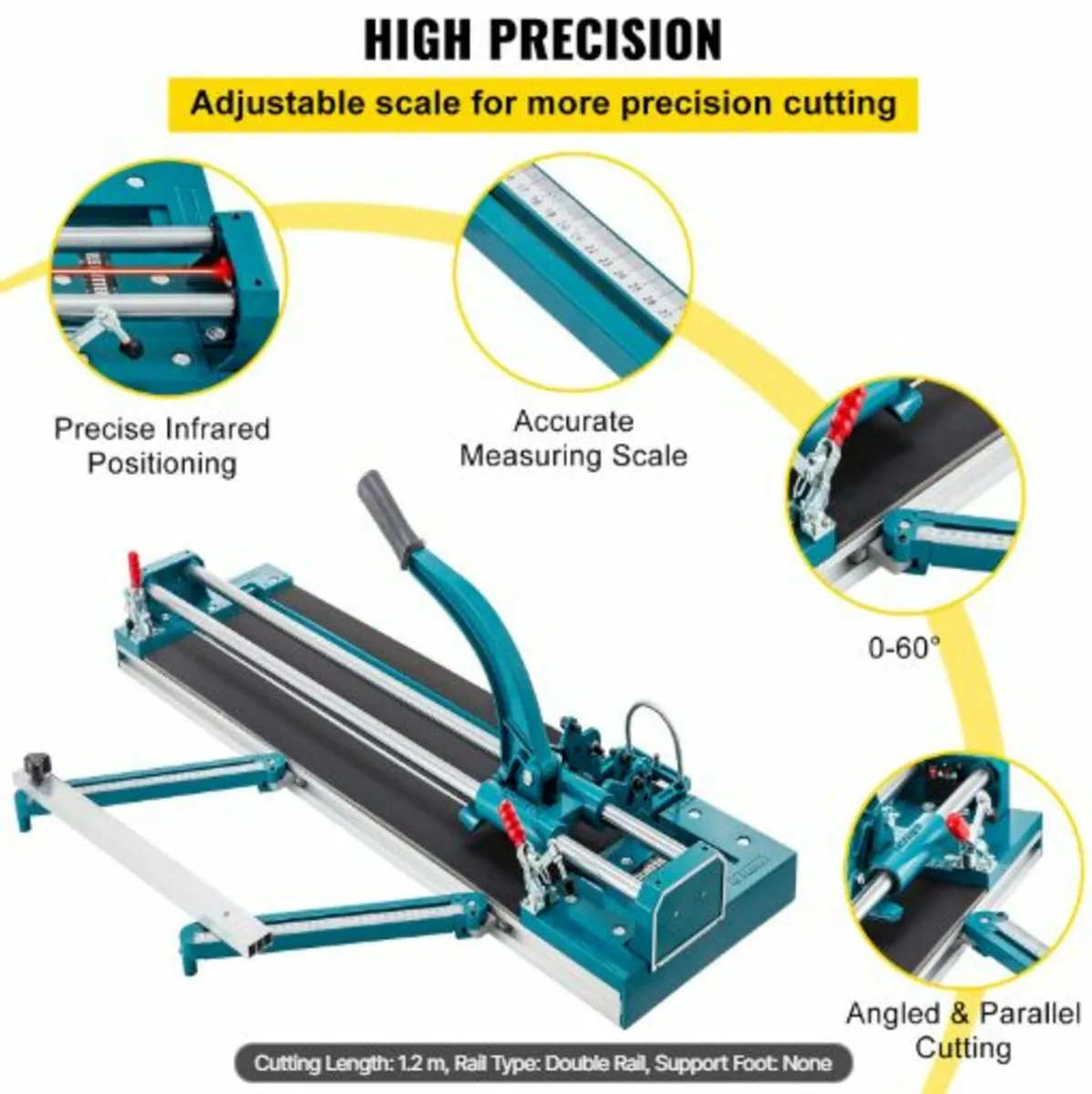 47Inch/1200mm Tile Cutter Double Rail Manual Tile - Image 3