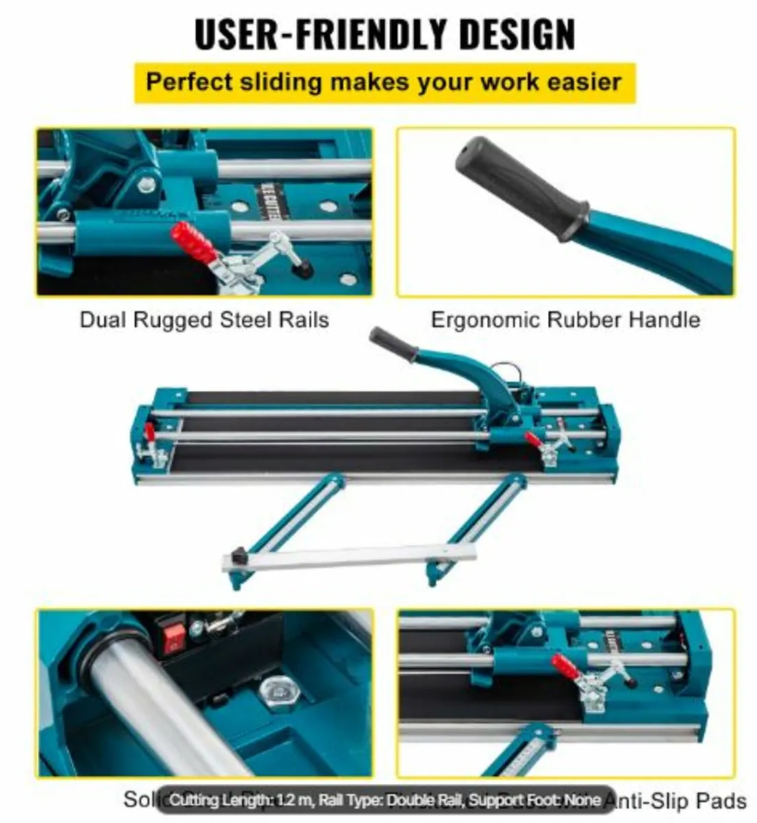 47Inch/1200mm Tile Cutter Double Rail Manual Tile - Image 4