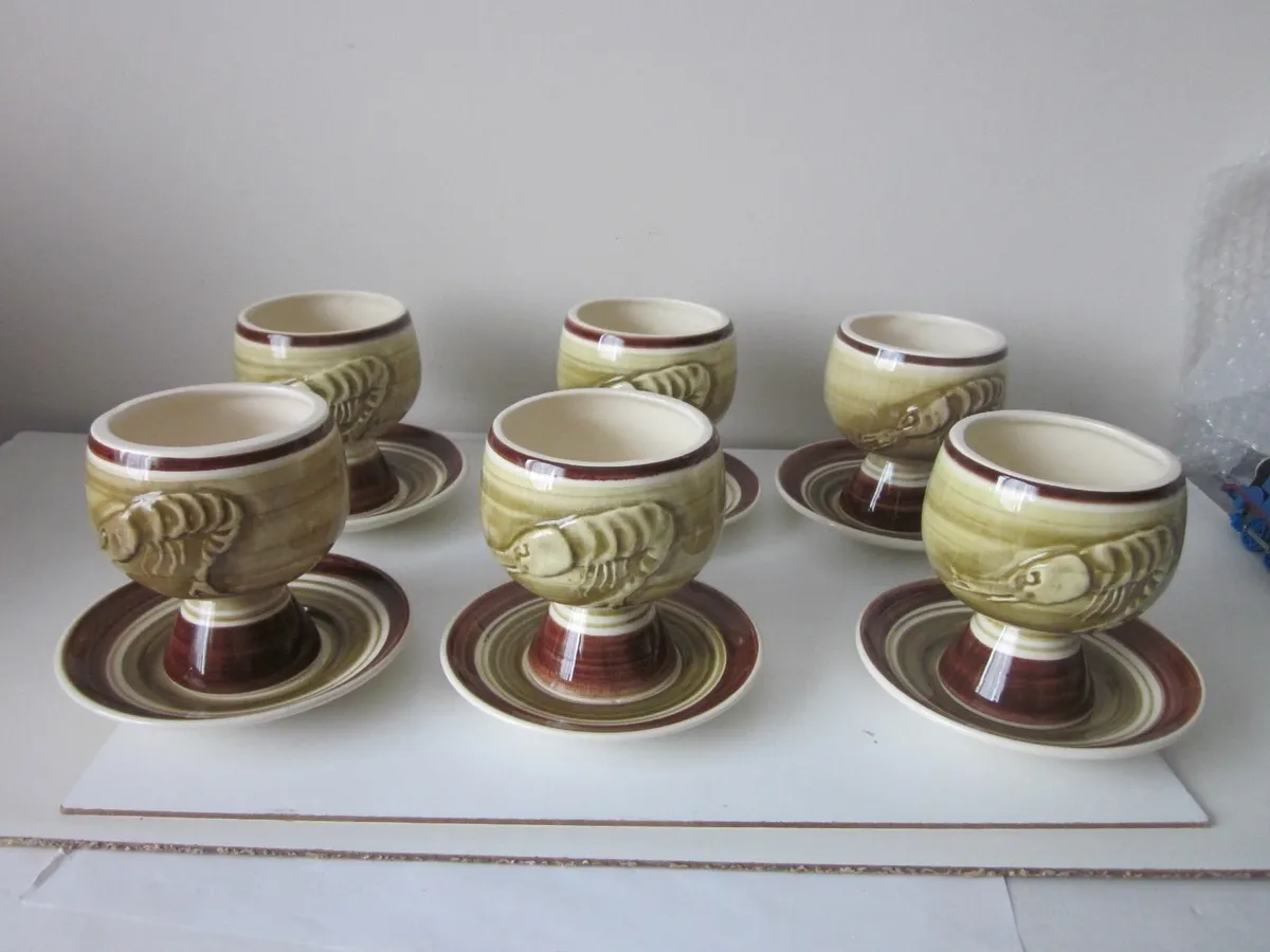Toni Raymond Pottery Prawn Cocktail Goblet Set - Image 1